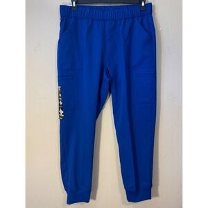 Scrubstar Jogger Pants Women L Petite Electric Blue Ultimate Drawstring NEW
